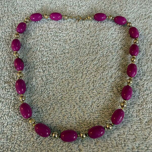 Vintage Monet Purple Gold Beaded Necklace One Size
